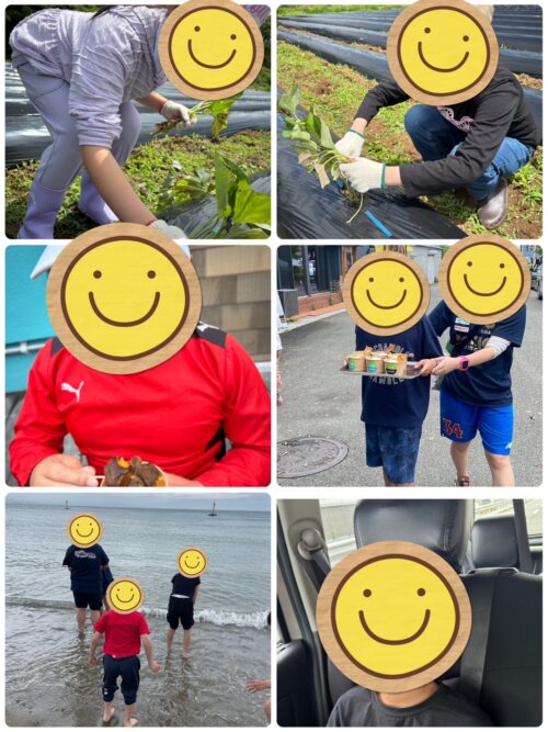 苗植えをする子どもたち