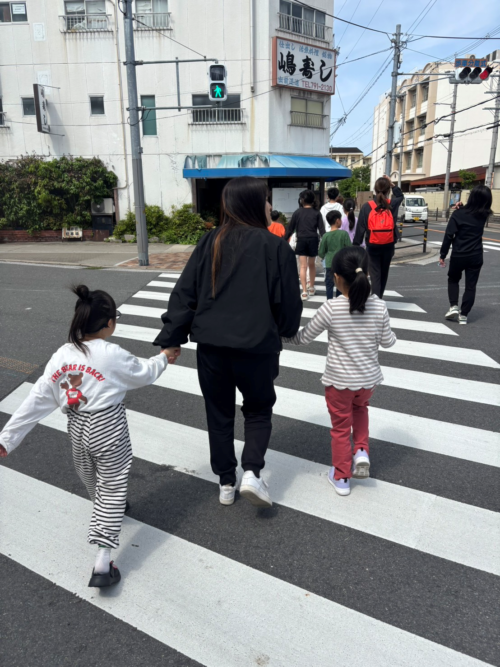 避難場所まで移動する様子